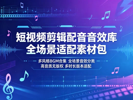 短视频剪辑全品类音效库 9000 + 配音素材合集【23.8GB】 短视频剪辑全品类音效库 9000 + 配音素材合集【23.8GB】