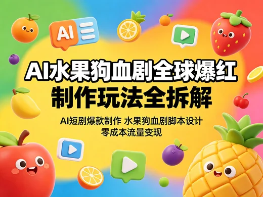 零成本 AI 水果剧制作 短视频爆款流量密码【289.4MB】 零成本 AI 水果剧制作 短视频爆款流量密码【289.4MB】