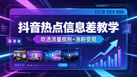 吃透流量规则 + 涨粉变现：抖音热点号运营实战课【1.5GB】