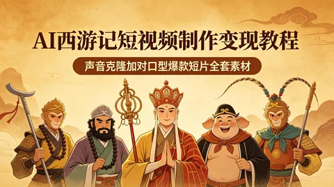 AI 西游记对口型短视频变现教程【829.7MB】 AI 西游记对口型短视频变现教程【829.7MB】