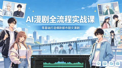 爆款漫剧创作指南:AI 改写 + 剧情文案 + 配音剪辑 + 直播变现全教学【1.8GB】 爆款漫剧创作指南:AI 改写 + 剧情文案 + 配音剪辑 + 直播变现全教学【1.8GB】