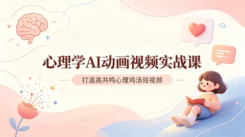 AI 心理鸡汤短视频全流程教学 文案 + 生图 + 配音 + 剪辑全套教程【2.1GB】 AI 心理鸡汤短视频全流程教学 文案 + 生图 + 配音 + 剪辑全套教程【2.1GB】