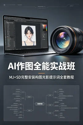 Midjourney+Stable Diffusion 全能 AI 绘画实战班:账号安装构图光影提示词全套教程【5.6GB】 Midjourney+Stable Diffusion 全能 AI 绘画实战班:账号安装构图光影提示词全套教程【5.6GB】