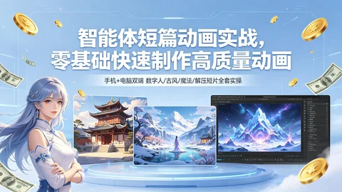 AI动画流量变现实战:数字人+古风+魔法+末日,全流程【713.1MB】 AI动画流量变现实战:数字人+古风+魔法+末日,全流程【713.1MB】