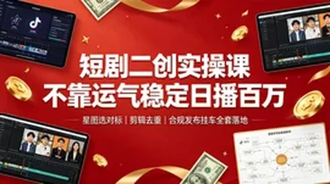 短剧解说二创变现:选剧对标+去重防违规+AI文案配音+挂载 系统课【485MB】 短剧解说二创变现:选剧对标+去重防违规+AI文案配音+挂载 系统课【485MB】