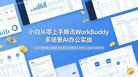WorkBuddy办公实战:远程控制+文件批量处理+数据分析+定时任务【1.2GB】 WorkBuddy办公实战:远程控制+文件批量处理+数据分析+定时任务【1.2GB】