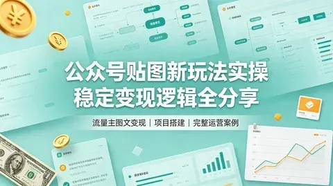 新颖公众号贴图玩法课程 流量主稳定变现模式【74.3MB】
