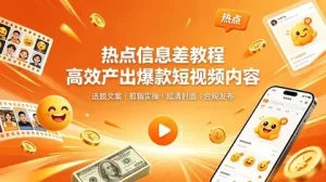 自媒体短视频热点内容变现实战课【52.2MB】