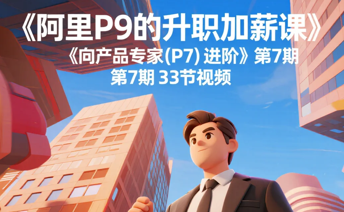 【课程】阿里P9的升职加薪课《向产品专家(P7)进阶》第7期 33节视频 mp4  [4.3GB]