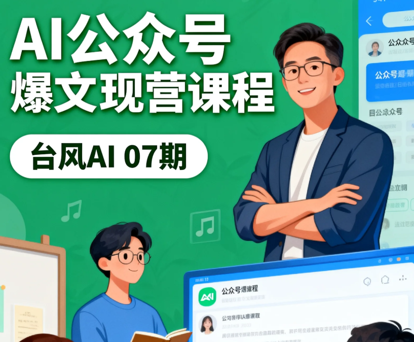 【课程】AI公众号爆文变现营课程  [台风AI 07期] MP4  [1GB]