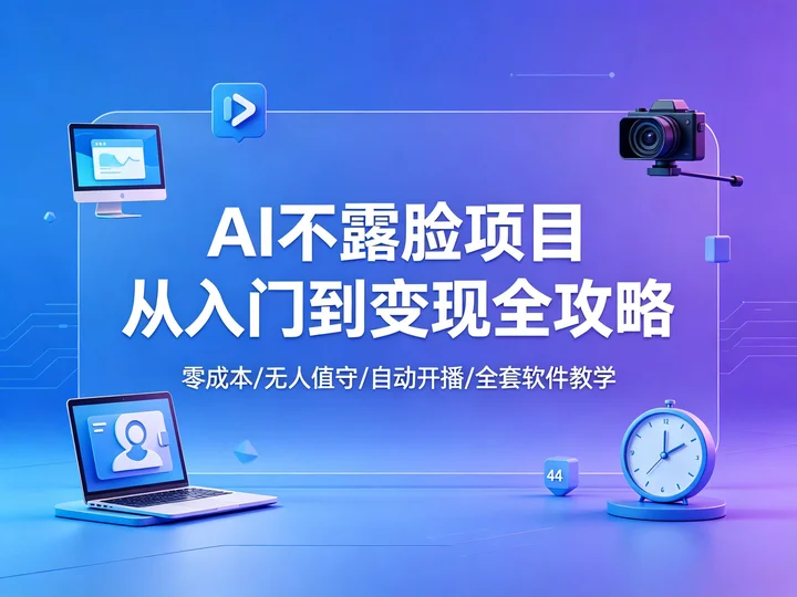 24 小时无人直播｜AI 不露脸项目从入门到变现全攻略【1.6GB】