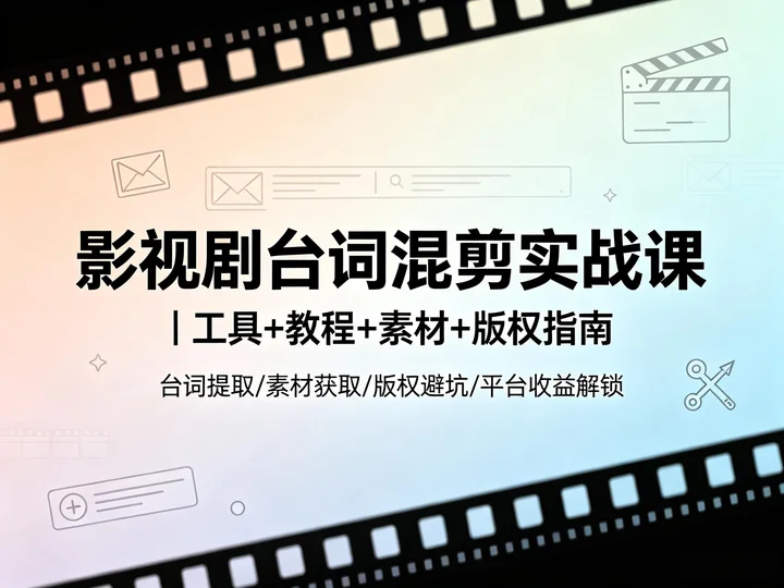 抖音影视剧二创｜台词混剪工具 + 教程 + 版权避坑合集【2.1GB】