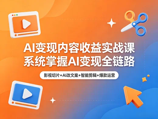 短视频 AI 内容收益 账号运营 + 剪辑变现系统课【213.7MB】