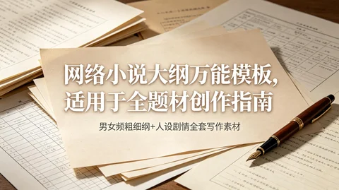 网文创作万能大纲：全题材模板＋主线人设＋爽点桥段＋签约标准，新人不卡文【2.4GB】
