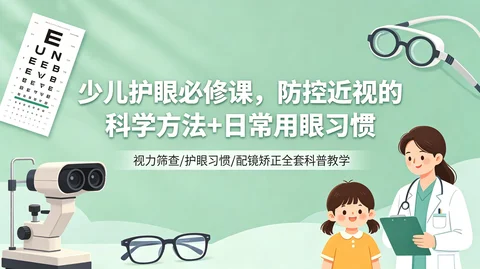 儿童近视防控护眼课：用眼习惯＋电子防护＋膳食护眼＋配镜避坑，家长必看【419MB】