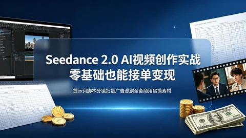 Seedance2.0 变现:提示词分镜+批量制作+漫剧TVC+镜头语言 接单变现【1.6GB】 Seedance2.0 变现:提示词分镜+批量制作+漫剧TVC+镜头语言 接单变现【1.6GB】