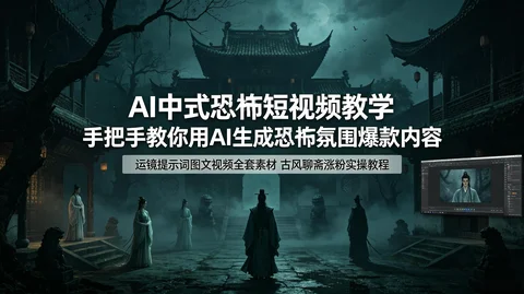 聊斋古风恐怖AI漫剧:运镜提示词+语音克隆+原版素材 涨粉变现【1.1GB】 聊斋古风恐怖AI漫剧:运镜提示词+语音克隆+原版素材 涨粉变现【1.1GB】