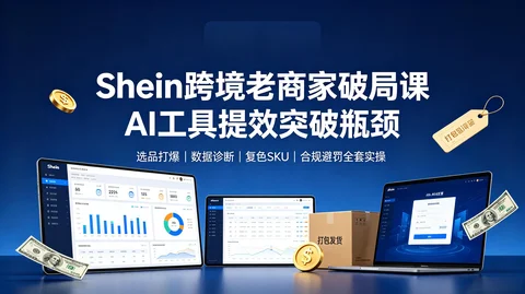 Shein全托管运营：竞品分析＋链接优化＋AI选品＋财税合规 盈利提升【148MB】